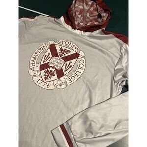 Hampden Sydney College Long Sleeve Performance Hoodie Shirt LARGE Seal Polyester